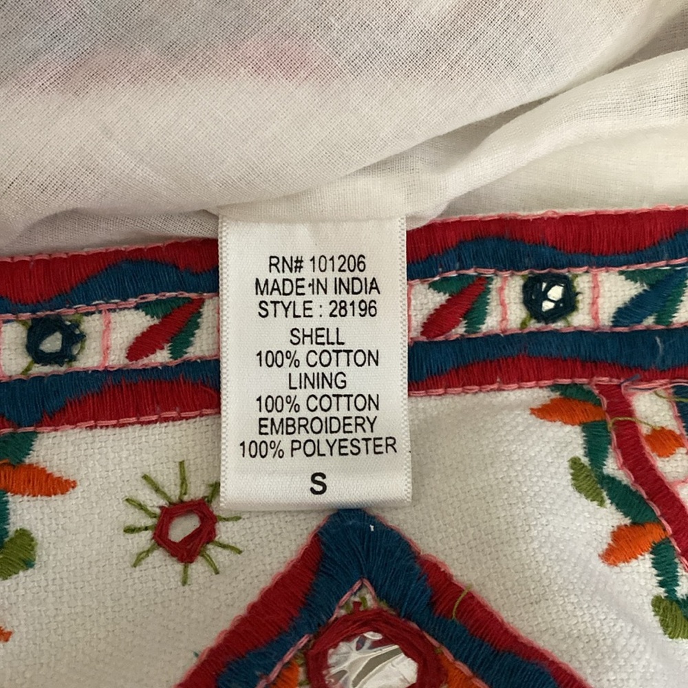 NWT Soft Surroundings Boho “lxtapa” Festival Embroidered Jacket Size Small - Picture 9 of 10
